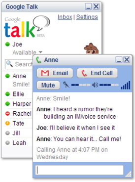 Early demo of Google Talk UI. That was before Google launched WebRTC